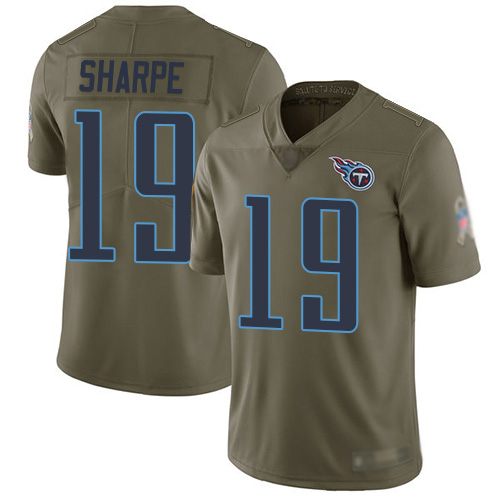 Tennessee Titans Limited Olive Men Tajae Sharpe Jersey NFL Football #19 2017 Salute to Service